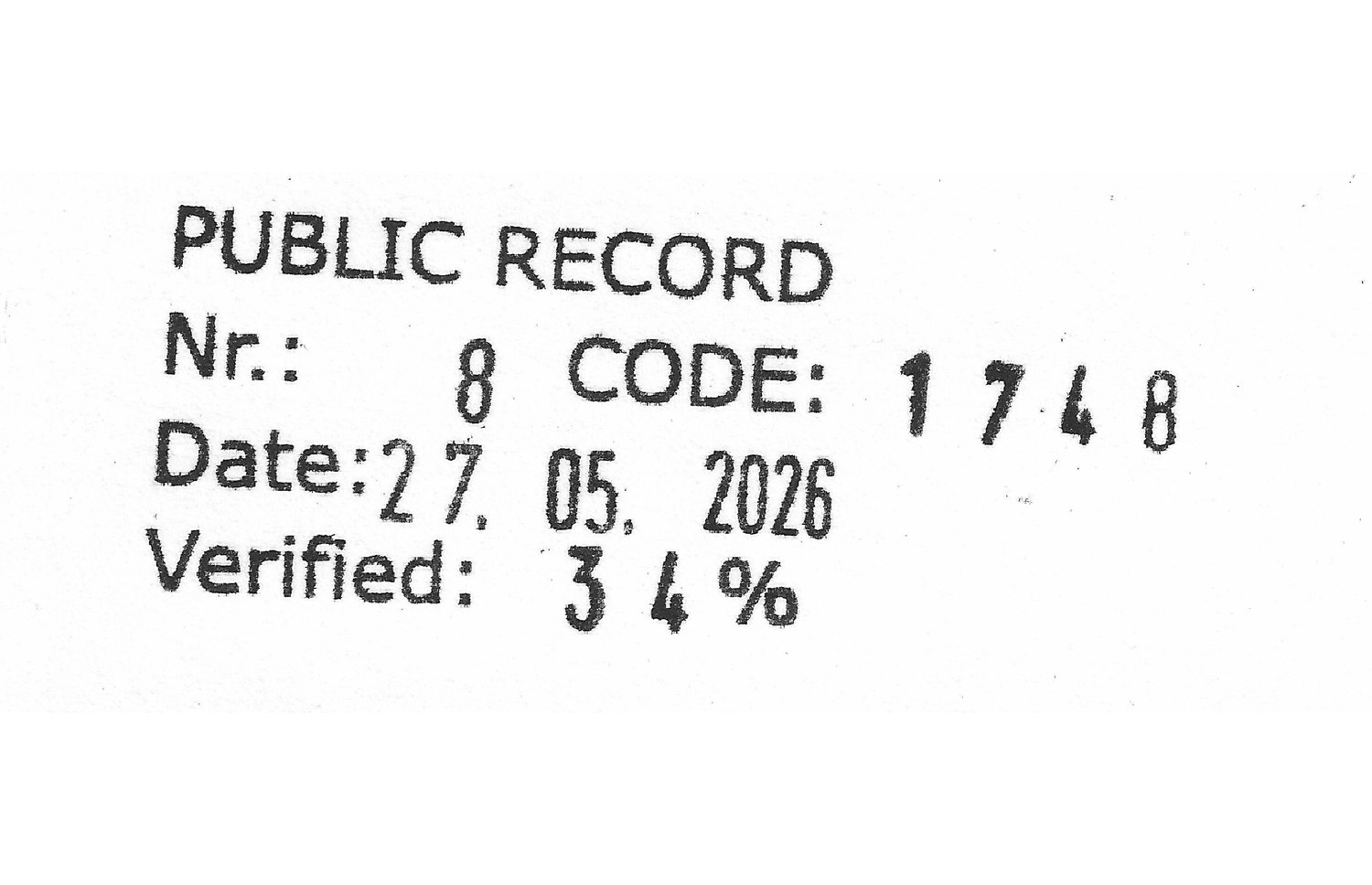 The stamp at the foot of each sheet, naming the work, the sheet and address codes, the date, and a verification percentage.